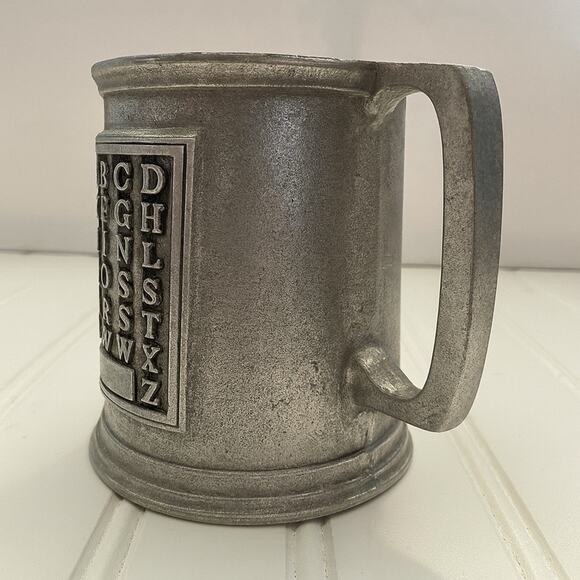 Vintage Wilton RWP Armetale Pewter ABC Alphabet Cup Mug Tankard Made in USA - Picture 3 of 10